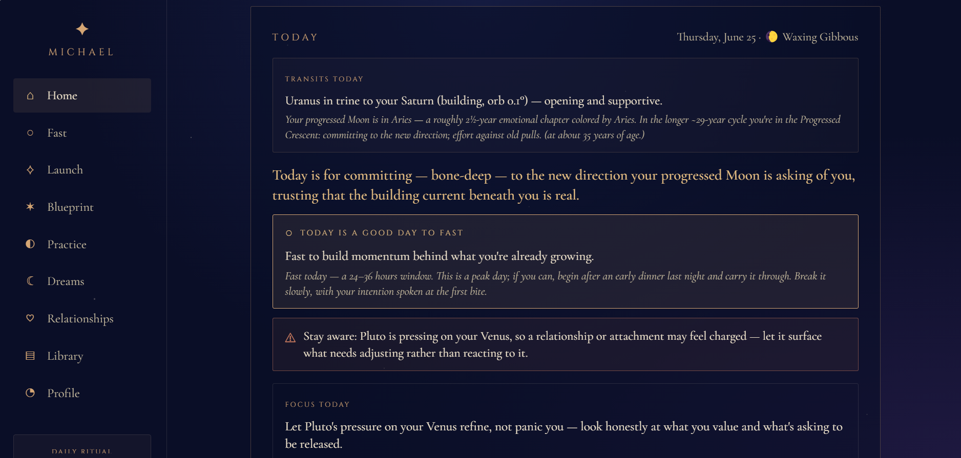 Michael — today's AI-generated personal guidance
